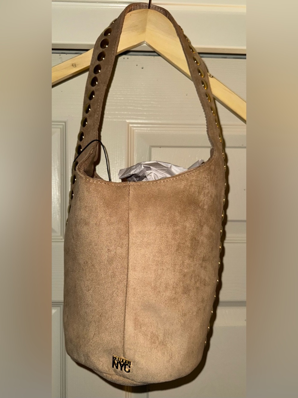 Madden NYC Women's Studded Bucket Shoulder Bag - Picture 3 of 3